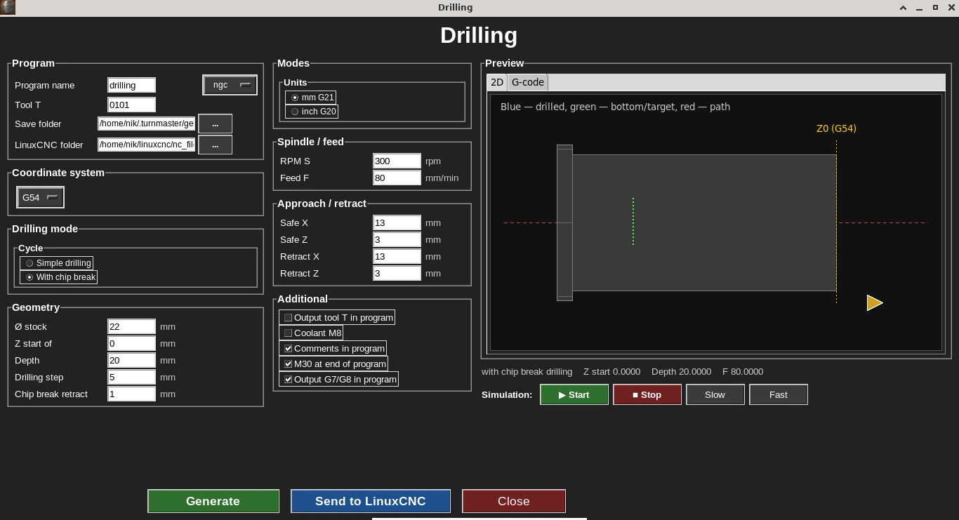 Drilling cycle form